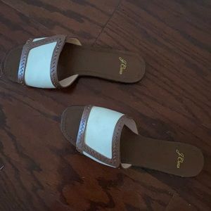 J crew cream and camel brown flats barely worn